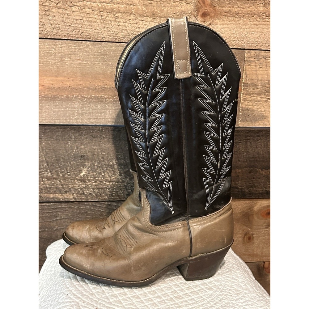 TEXAS All-America Cowboy Rodeo‎ Leather 2-Tone Boots sz 7M Mens